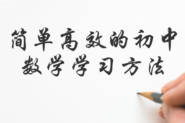简单高效的初中数学学习方法