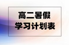 高二暑假学习计划表_高