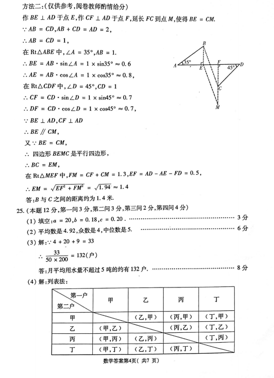 2021年青海玉树中考数学试卷及答案解析第4页