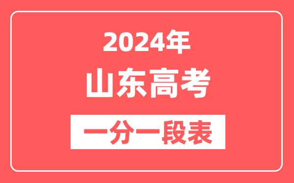 山东高考一分一段表2024年位次查询表(完整版)